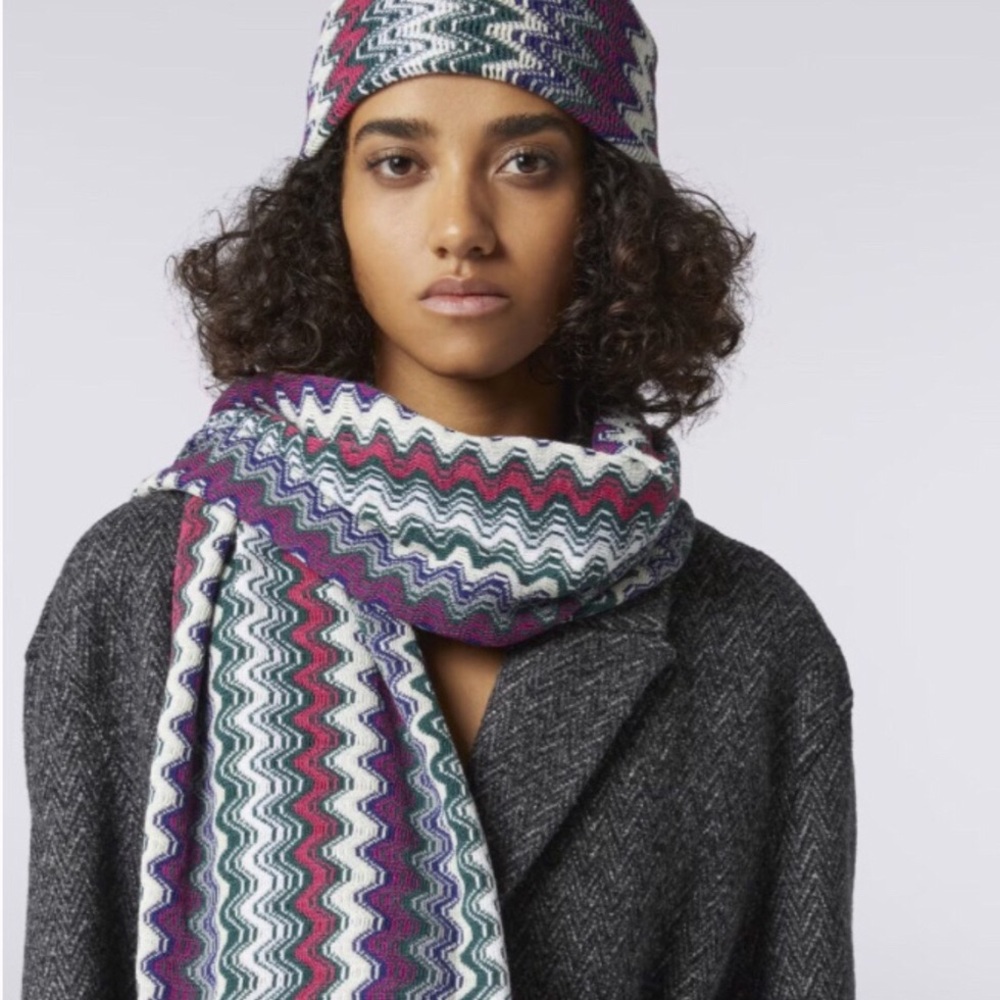 BNWT Missoni Multicolor Zigzag Knit Beanie